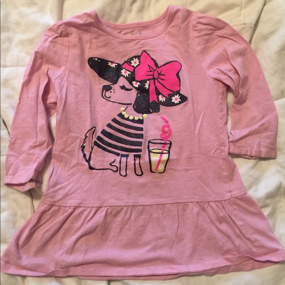 Jumping Beans Peplum Fancy Dog Long-Sleeve T Sz 7